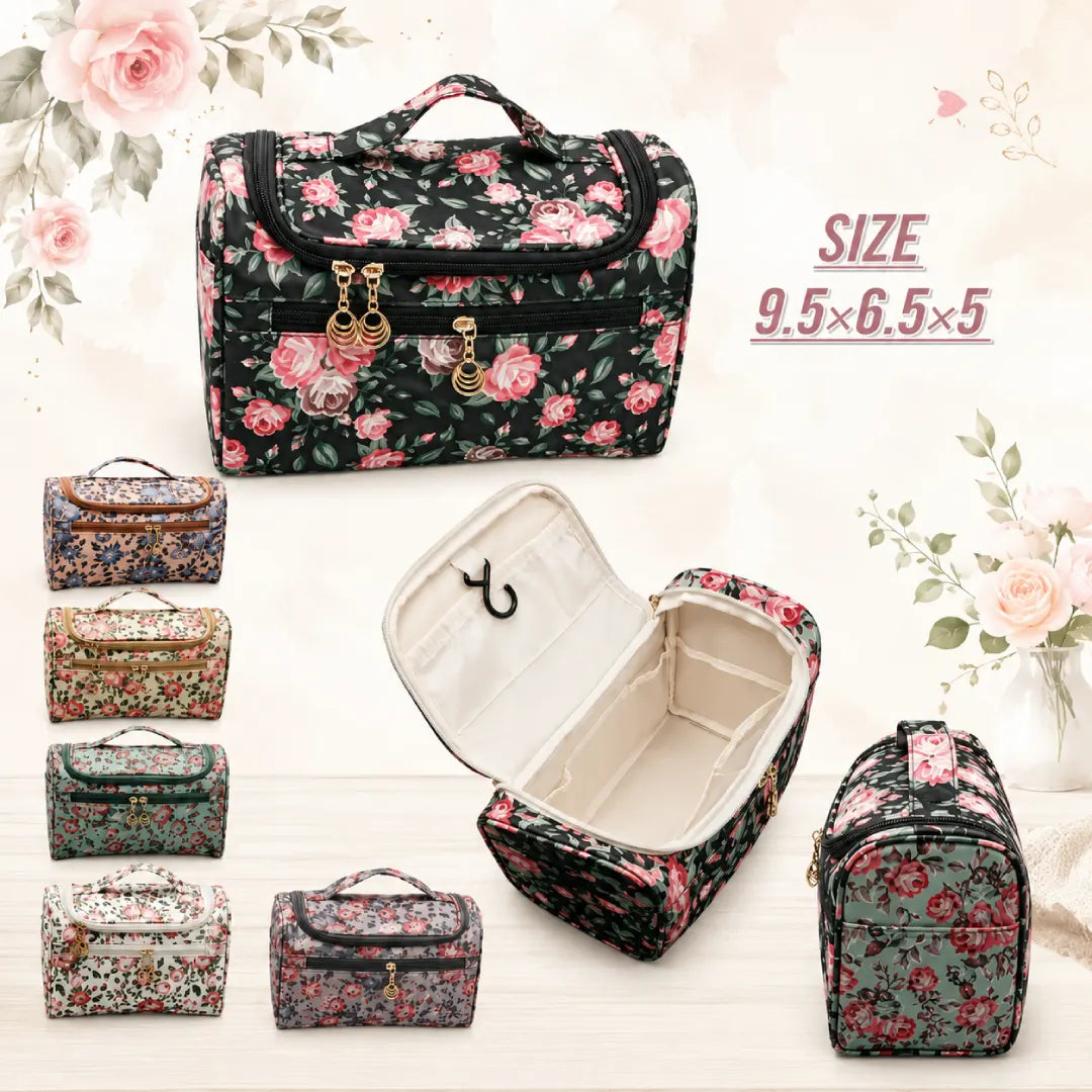 Floral Hanging Makeup Organizer Bag
