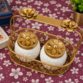 Floral Jar Set with Metal Basket