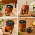 Glass Tumbler with Straw